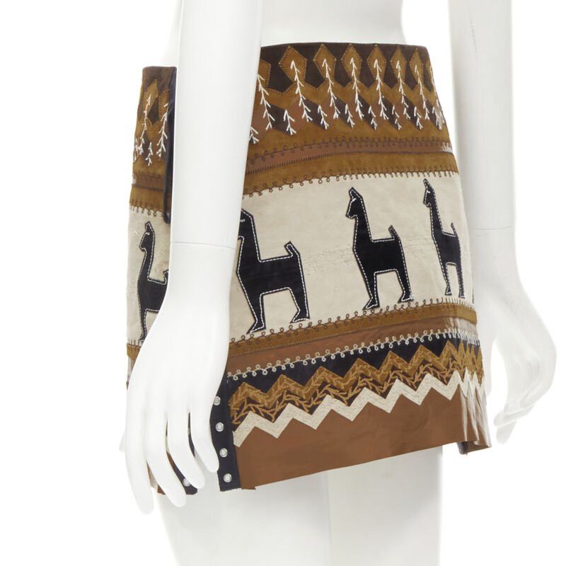 Dolce & Gabbana rare D&G DOLCE GABANNA Native American aboriginal aztec suede mini skirt S Size 26" / US 2 / IT 38 - 6 Thumbnail