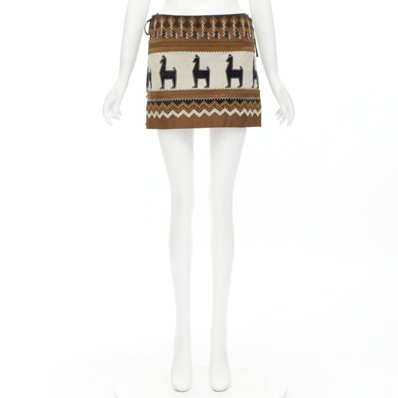 Dolce & Gabbana rare D&G DOLCE GABANNA Native American aboriginal aztec suede mini skirt S Size 26" / US 2 / IT 38 - 9 Thumbnail
