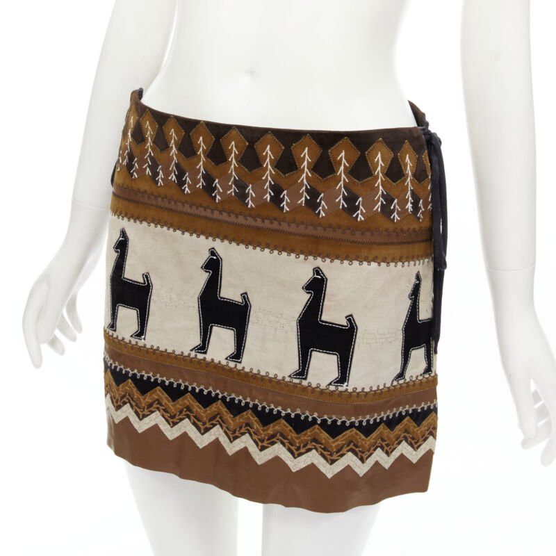 Dolce & Gabbana rare D&G DOLCE GABANNA Native American aboriginal aztec suede mini skirt S Size 26" / US 2 / IT 38 - 7 Thumbnail