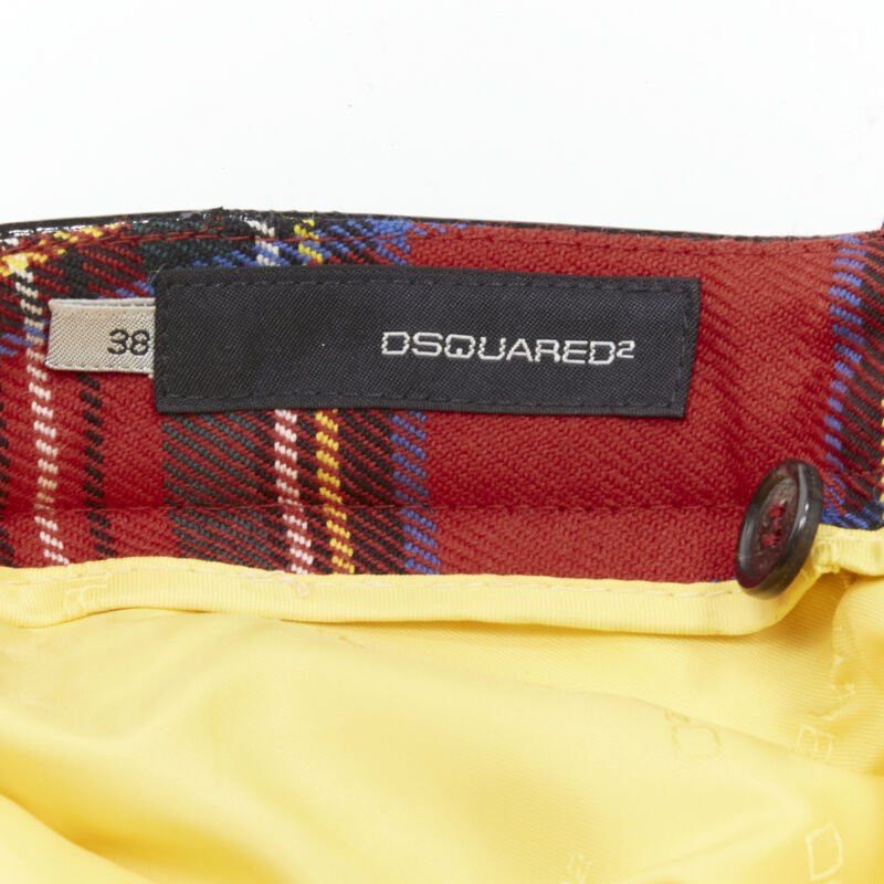 Dsquared2 DSQUARED2 red punk plaid patent trim cropped pants IT40 S Size 27" / US 4 / IT 40 - 10 Thumbnail