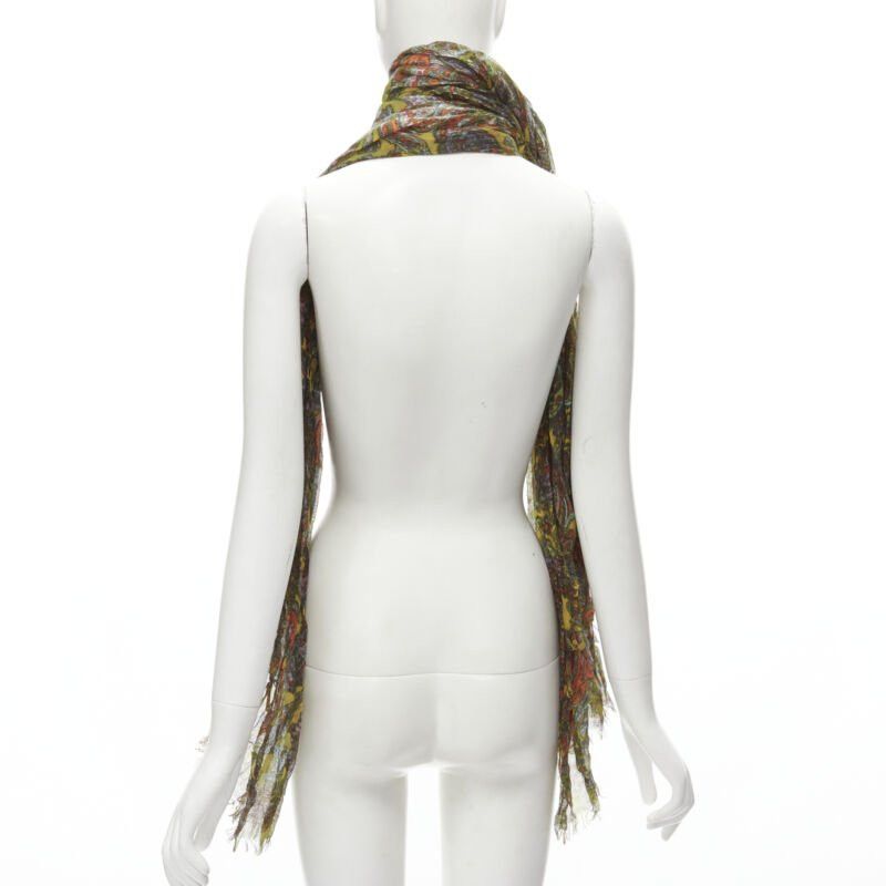 Louis Vuitton LOUIS VUITTON 2009 70% cashmere 30% silk yellow paisley scarf Size ONE SIZE - 4 Thumbnail
