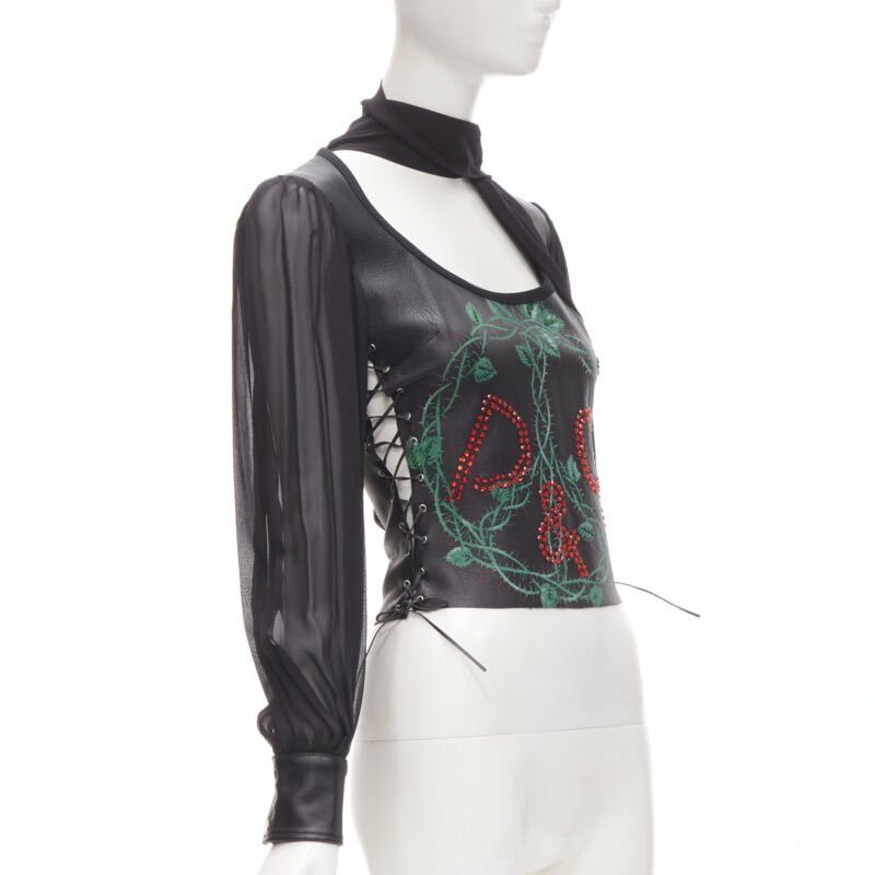 Dolce & Gabbana D&G DOLCE GABBANA Vintage 2001 Runway SilverSnake leather corset blouse IT38 XS Size XS / US 0-2 / IT 36-38 - 3 Thumbnail