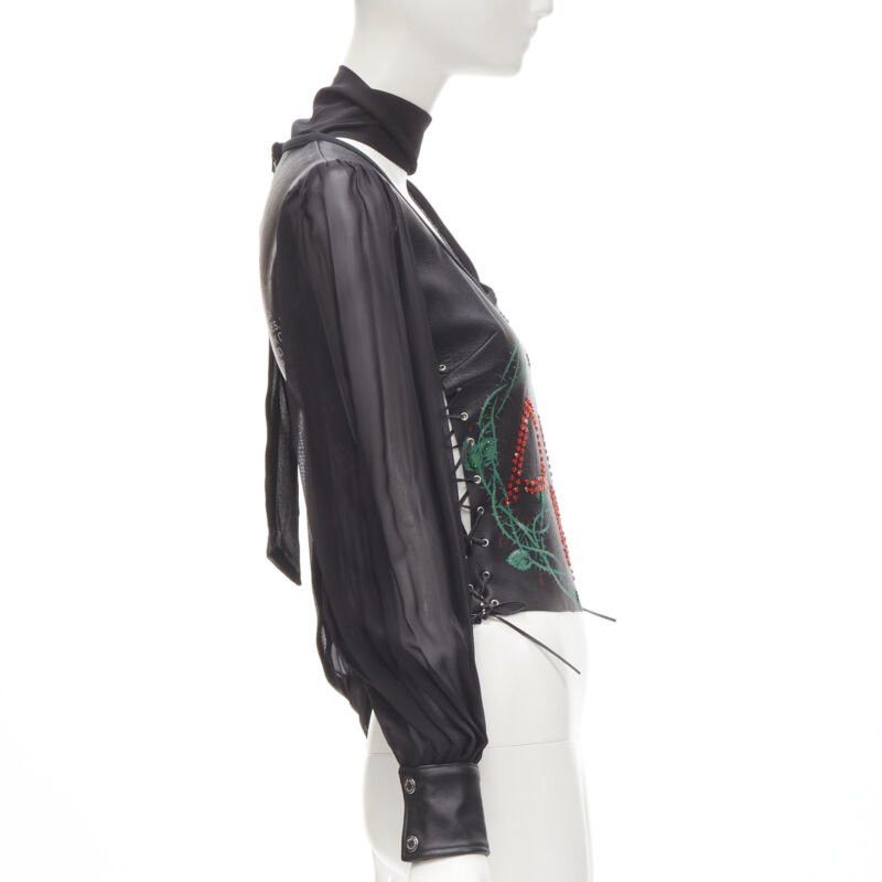 Dolce & Gabbana D&G DOLCE GABBANA Vintage 2001 Runway SilverSnake leather corset blouse IT38 XS Size XS / US 0-2 / IT 36-38 - 4 Thumbnail