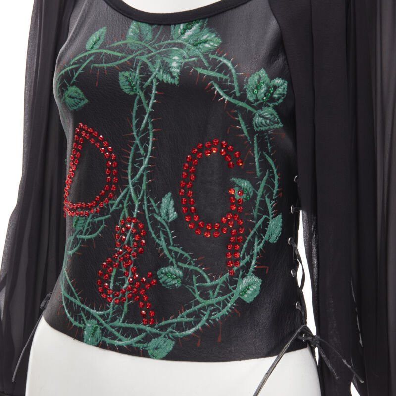 Dolce & Gabbana D&G DOLCE GABBANA Vintage 2001 Runway SilverSnake leather corset blouse IT38 XS Size XS / US 0-2 / IT 36-38 - 7 Thumbnail