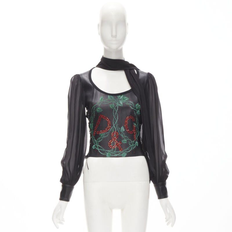 Dolce & Gabbana D&G DOLCE GABBANA Vintage 2001 Runway SilverSnake leather corset blouse IT38 XS Size XS / US 0-2 / IT 36-38 - 11 Thumbnail