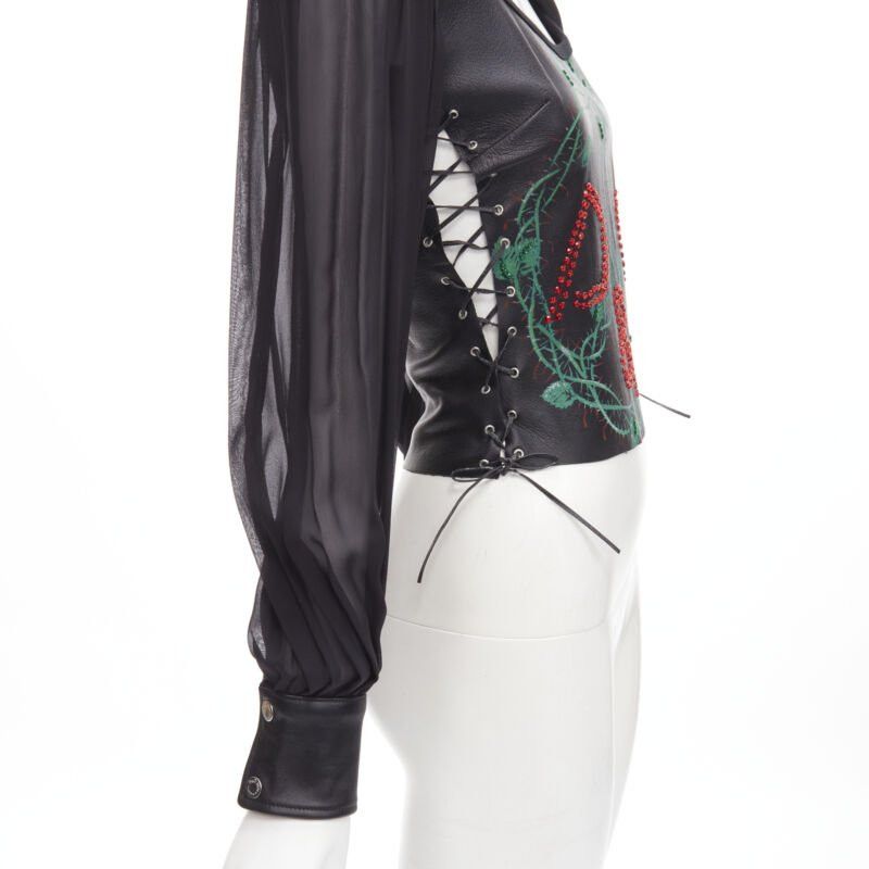 Dolce & Gabbana D&G DOLCE GABBANA Vintage 2001 Runway SilverSnake leather corset blouse IT38 XS Size XS / US 0-2 / IT 36-38 - 2 Thumbnail