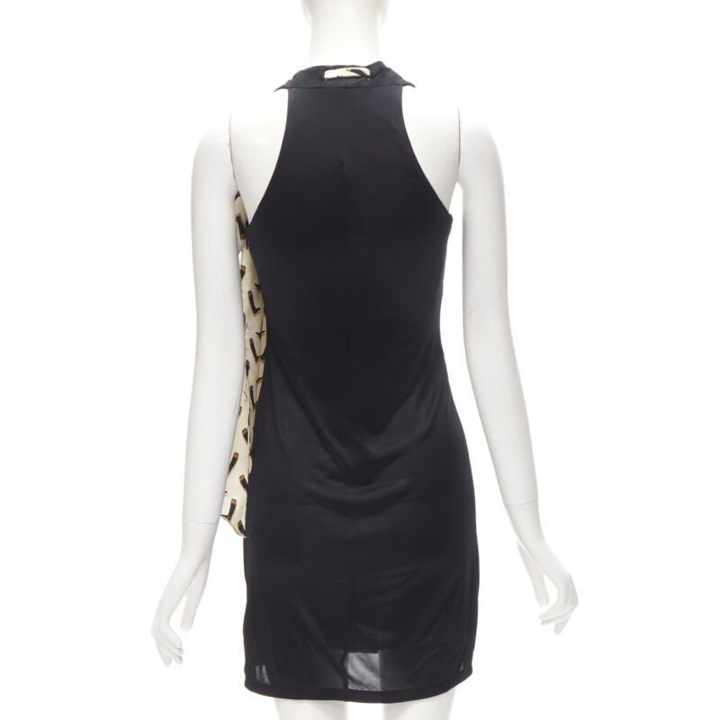 Gucci GUCCI 100% silk Riding Boot print scarf black mini dress IT38 XS Size XS / US 0-2 / IT 36-38 - 5 Thumbnail