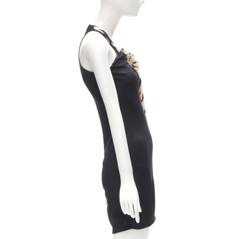 Gucci GUCCI 100% silk Riding Boot print scarf black mini dress IT38 XS Size XS / US 0-2 / IT 36-38 - 4 Thumbnail