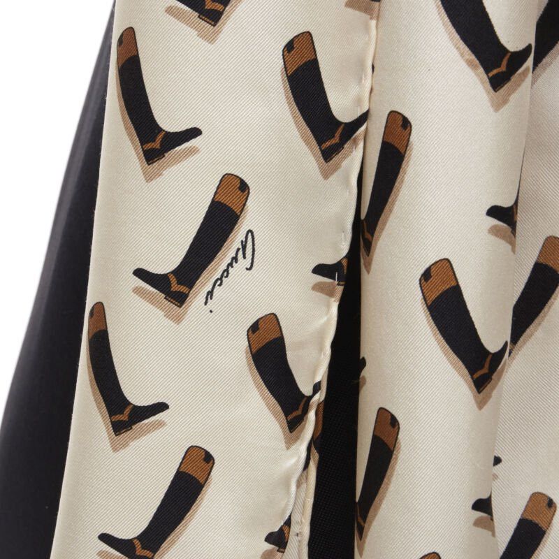 Gucci GUCCI 100% silk Riding Boot print scarf black mini dress IT38 XS Size XS / US 0-2 / IT 36-38 - 8 Thumbnail