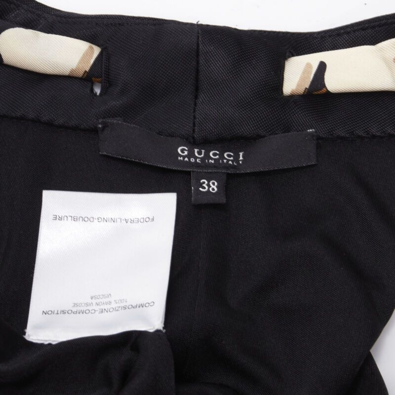 Gucci GUCCI 100% silk Riding Boot print scarf black mini dress IT38 XS Size XS / US 0-2 / IT 36-38 - 10 Thumbnail
