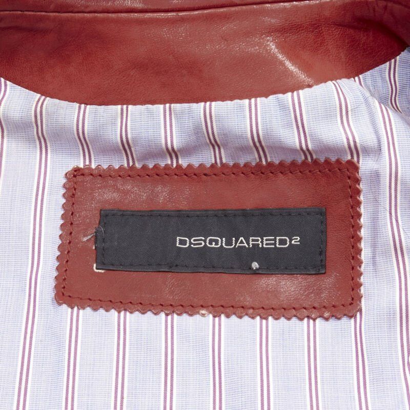 Dsquared2 DSQUARED2 Y2K distressed red leather hook bar cropped vest S Size S / US 4 / IT 40 - 12 Thumbnail