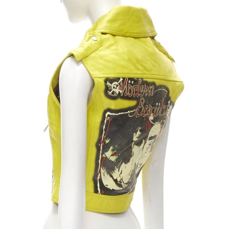 Dolce & Gabbana D&G DOLCE GABBANA Vintage 2001 yellow Modern Beauty rock leather biker IT38 XS Size XS / US 0-2 / IT 36-38 - 7 Thumbnail