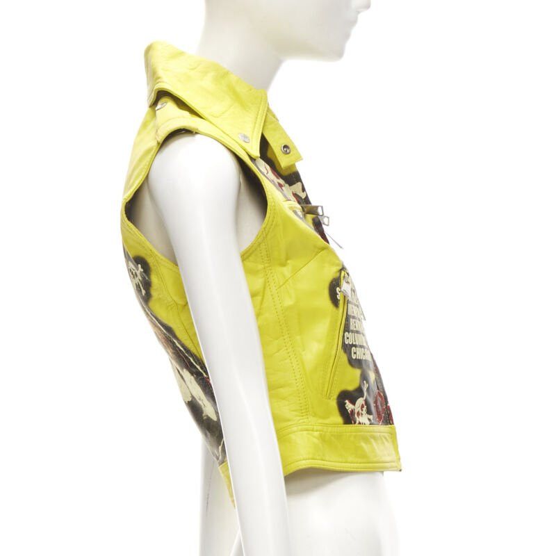 Dolce & Gabbana D&G DOLCE GABBANA Vintage 2001 yellow Modern Beauty rock leather biker IT38 XS Size XS / US 0-2 / IT 36-38 - 5 Thumbnail