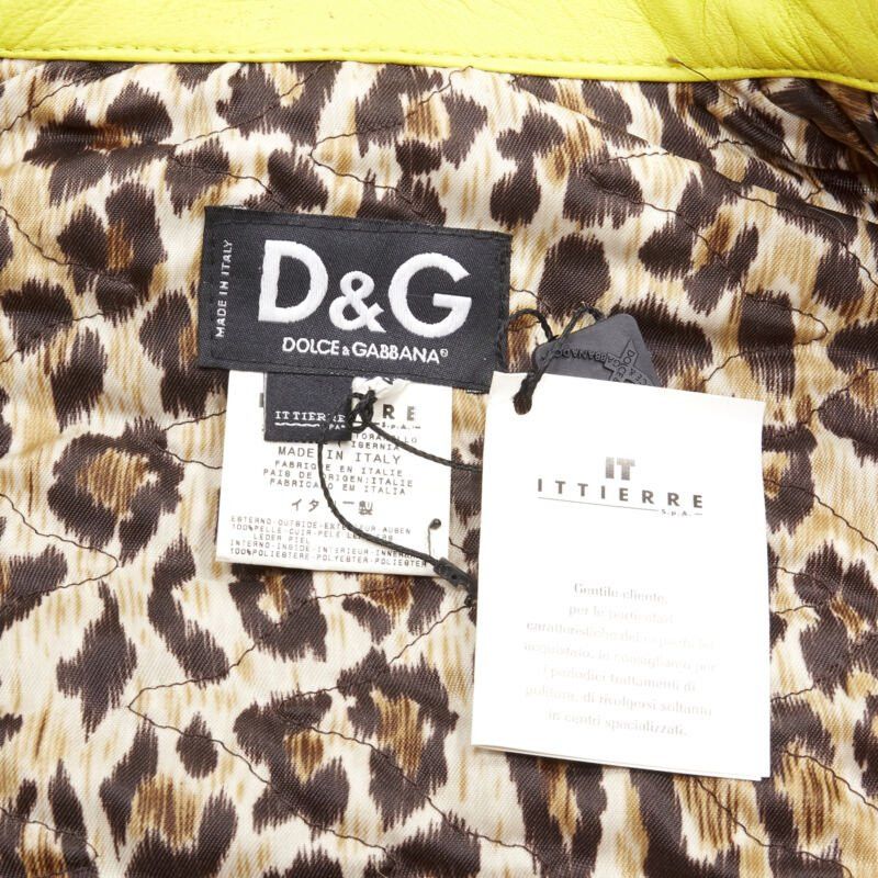 Dolce & Gabbana D&G DOLCE GABBANA Vintage 2001 yellow Modern Beauty rock leather biker IT38 XS Size XS / US 0-2 / IT 36-38 - 11 Thumbnail