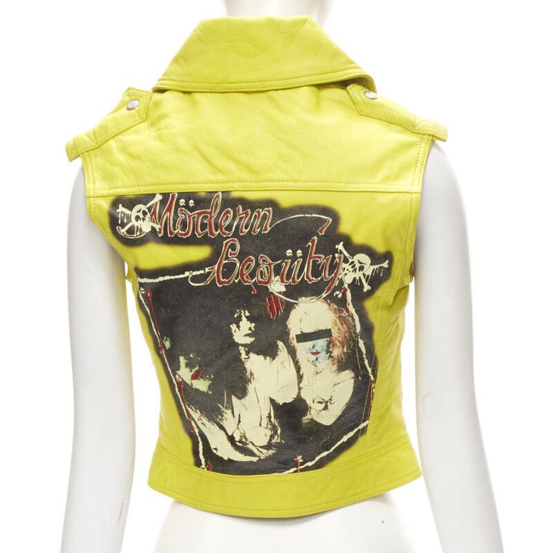 Dolce & Gabbana D&G DOLCE GABBANA Vintage 2001 yellow Modern Beauty rock leather biker IT38 XS Size XS / US 0-2 / IT 36-38 - 6 Thumbnail