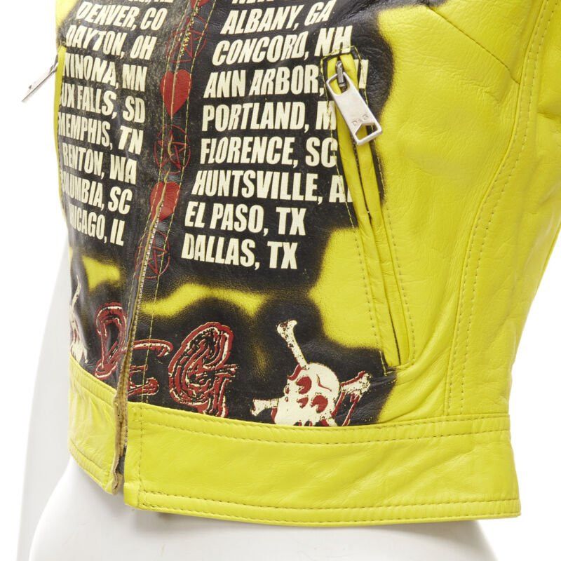 Dolce & Gabbana D&G DOLCE GABBANA Vintage 2001 yellow Modern Beauty rock leather biker IT38 XS Size XS / US 0-2 / IT 36-38 - 2 Thumbnail
