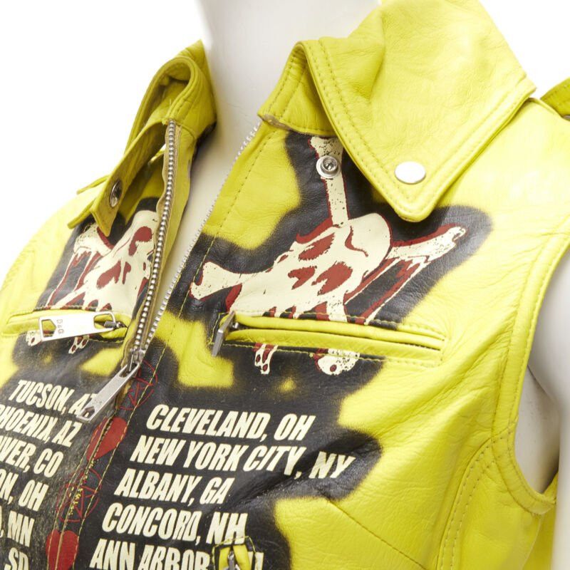 Dolce & Gabbana D&G DOLCE GABBANA Vintage 2001 yellow Modern Beauty rock leather biker IT38 XS Size XS / US 0-2 / IT 36-38 - 8 Thumbnail