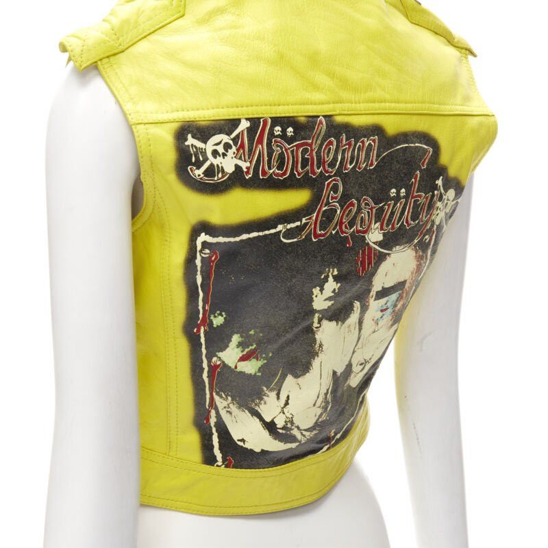 Dolce & Gabbana D&G DOLCE GABBANA Vintage 2001 yellow Modern Beauty rock leather biker IT38 XS Size XS / US 0-2 / IT 36-38 - 9 Thumbnail