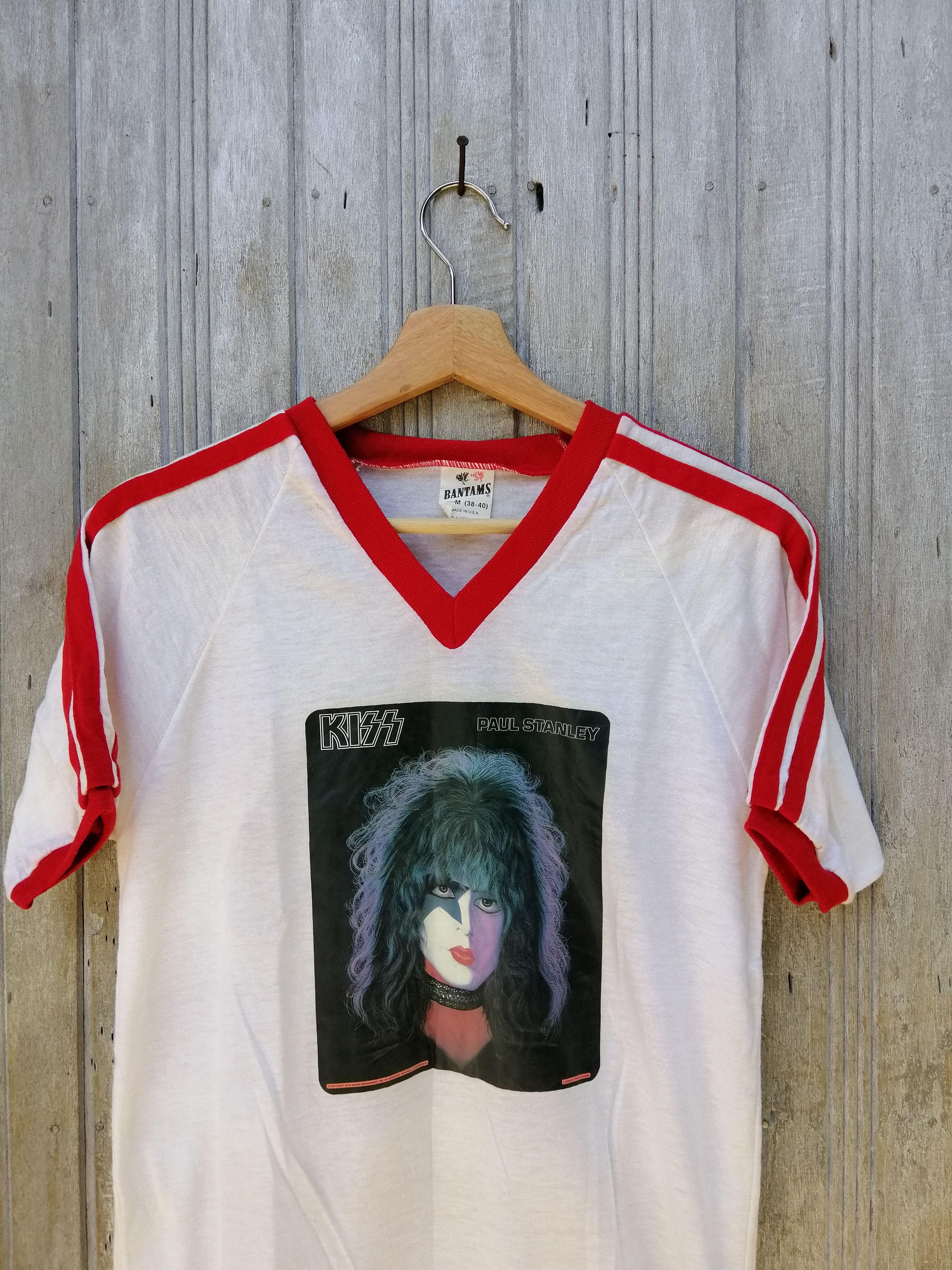 Band Tees RARE!!! Vintage 70s Paul Stanley KISS band Iron On Tshirt Size US M / EU 48-50 / 2 - 2 Thumbnail