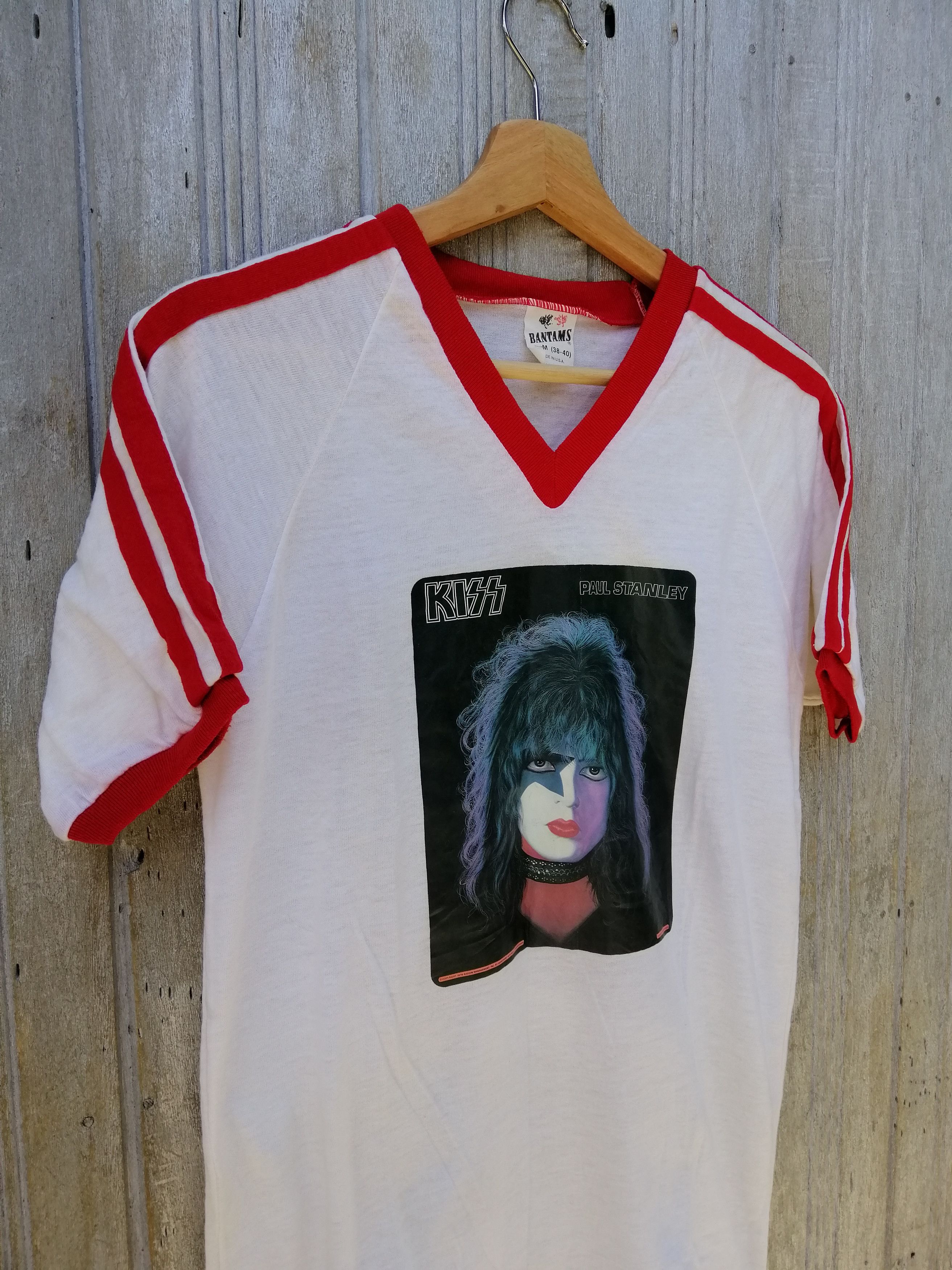 Band Tees RARE!!! Vintage 70s Paul Stanley KISS band Iron On Tshirt Size US M / EU 48-50 / 2 - 5 Thumbnail