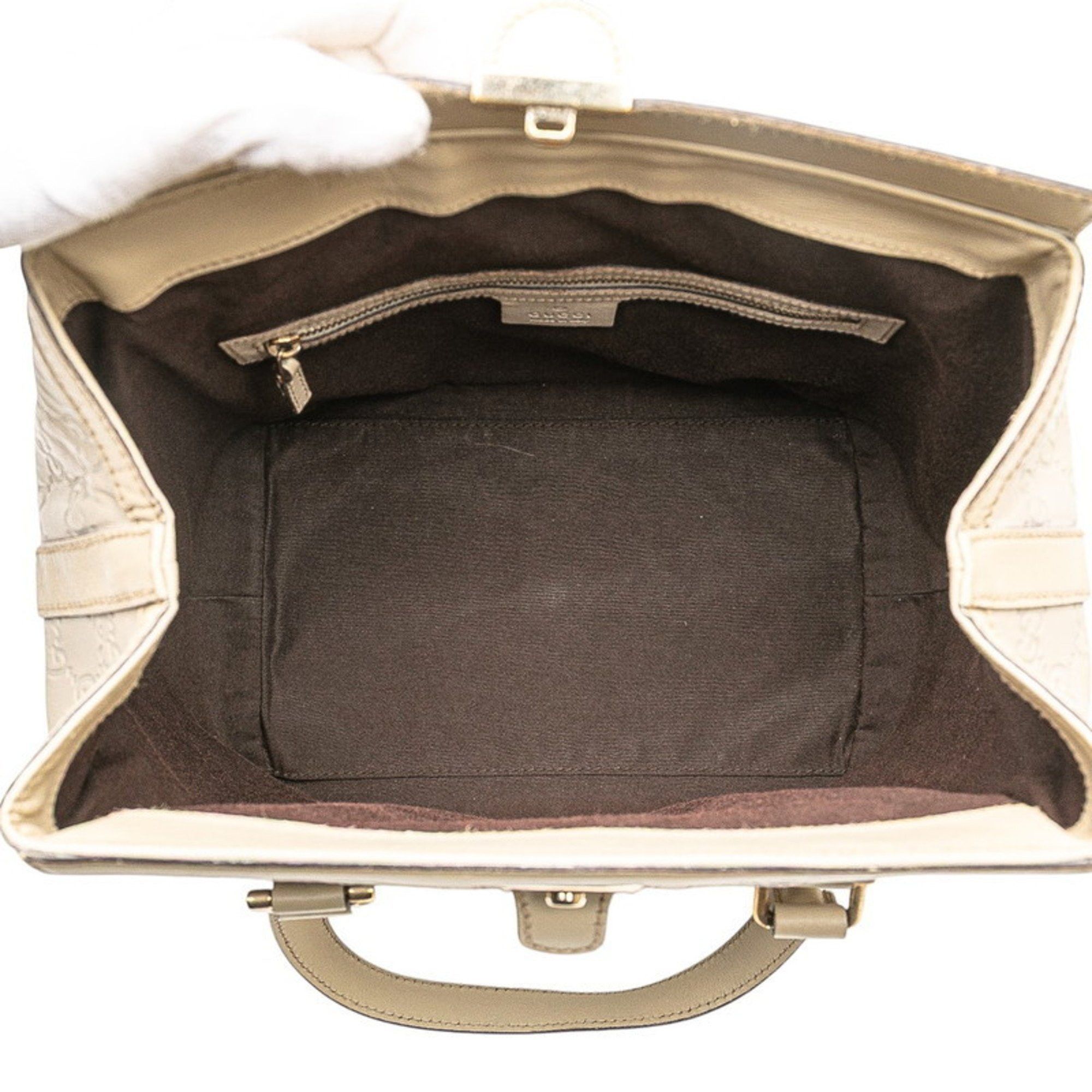 Gucci Gucci Guccissima Handbag Doctor's Bag 146002 Beige Leather Women's GUCCI Size ONE SIZE - 8 Thumbnail