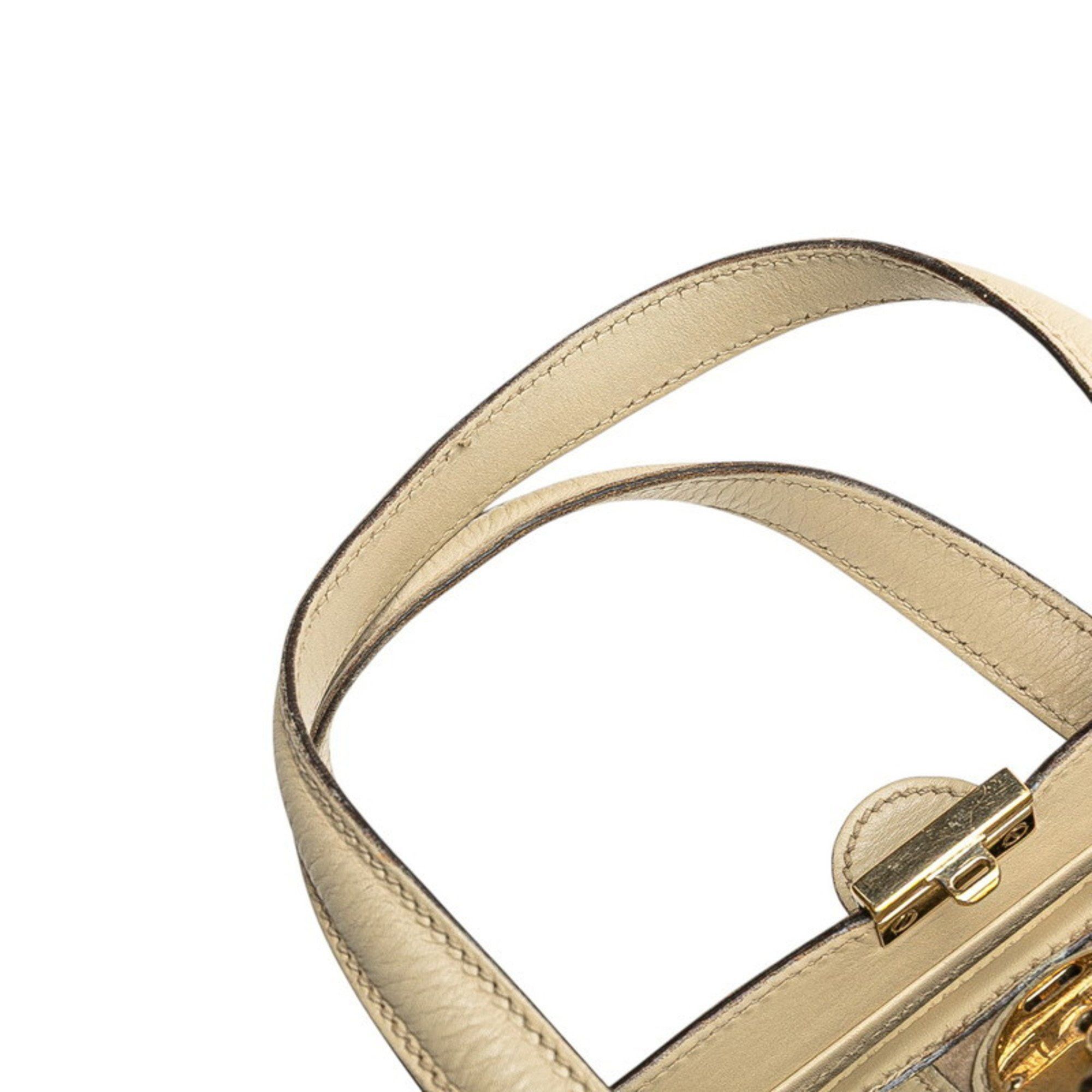 Gucci Gucci Guccissima Handbag Doctor's Bag 146002 Beige Leather Women's GUCCI Size ONE SIZE - 4 Thumbnail