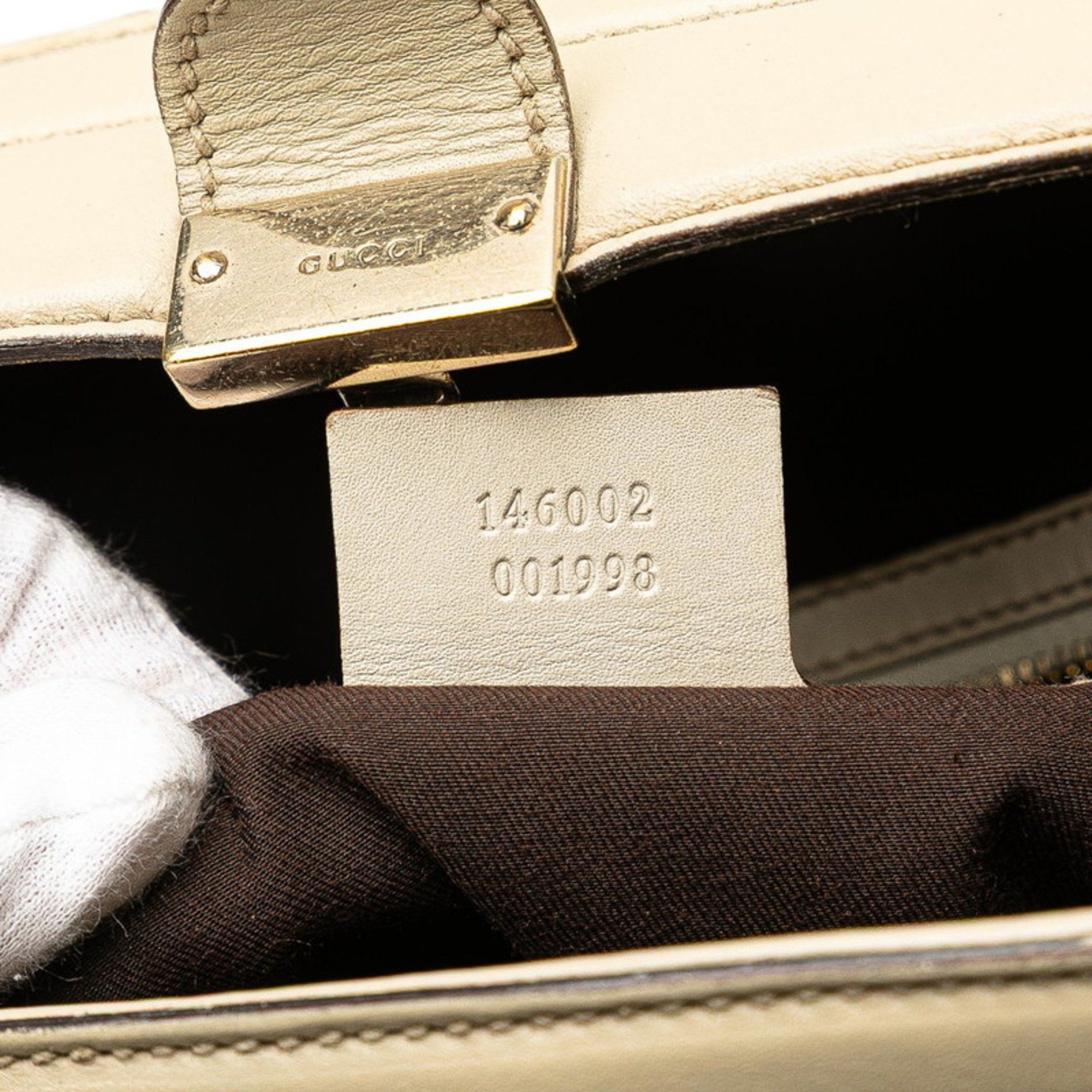Gucci Gucci Guccissima Handbag Doctor's Bag 146002 Beige Leather Women's GUCCI Size ONE SIZE - 11 Thumbnail