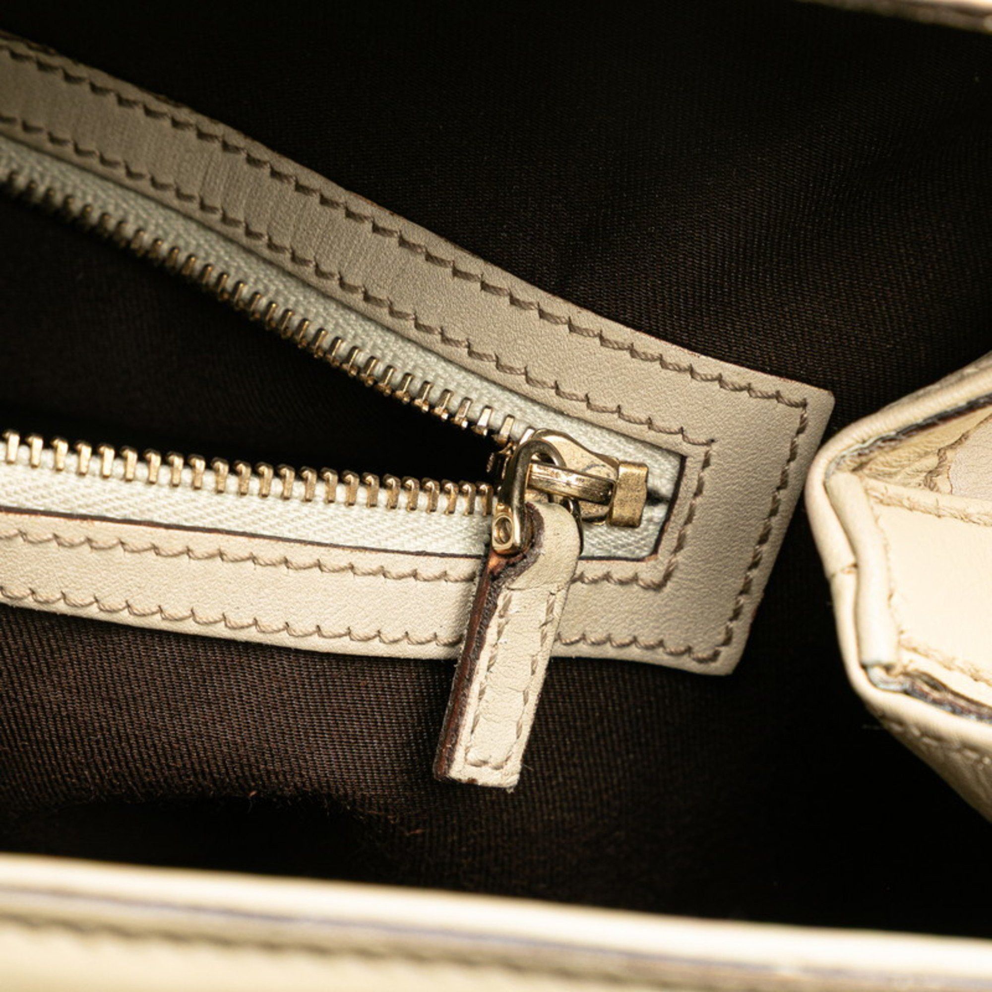 Gucci Gucci Guccissima Handbag Doctor's Bag 146002 Beige Leather Women's GUCCI Size ONE SIZE - 9 Thumbnail