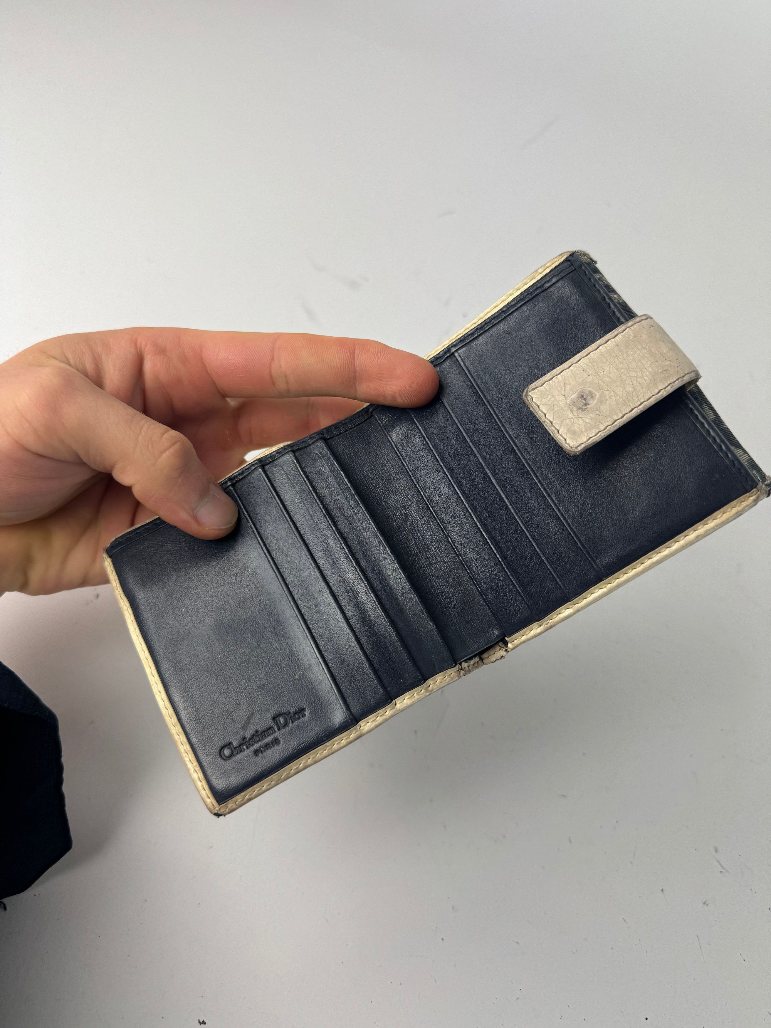 Dior Vintage Oblique Monogram Leather Wallet blue White Size ONE SIZE - 5 Thumbnail