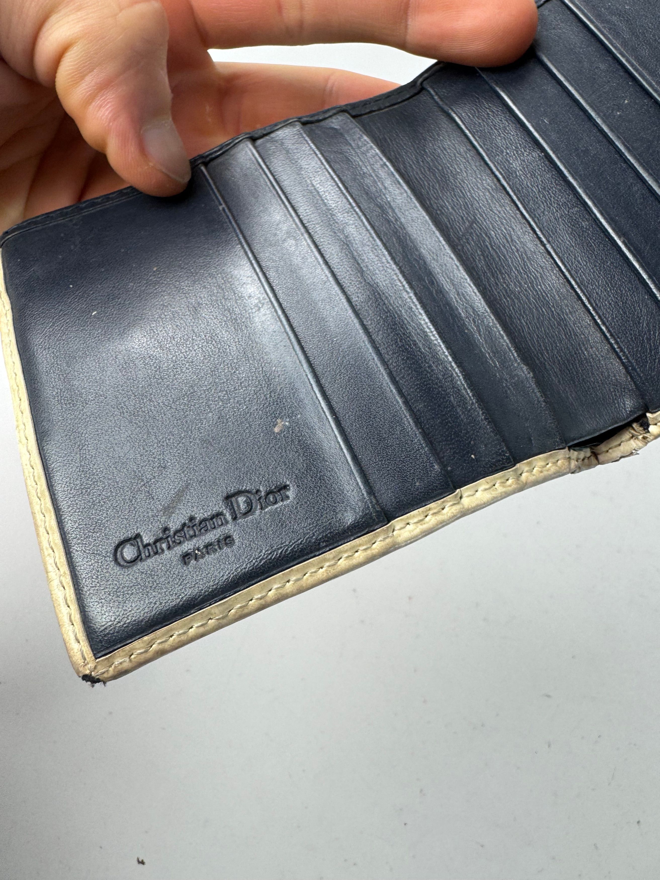 Dior Vintage Oblique Monogram Leather Wallet blue White Size ONE SIZE - 6 Thumbnail