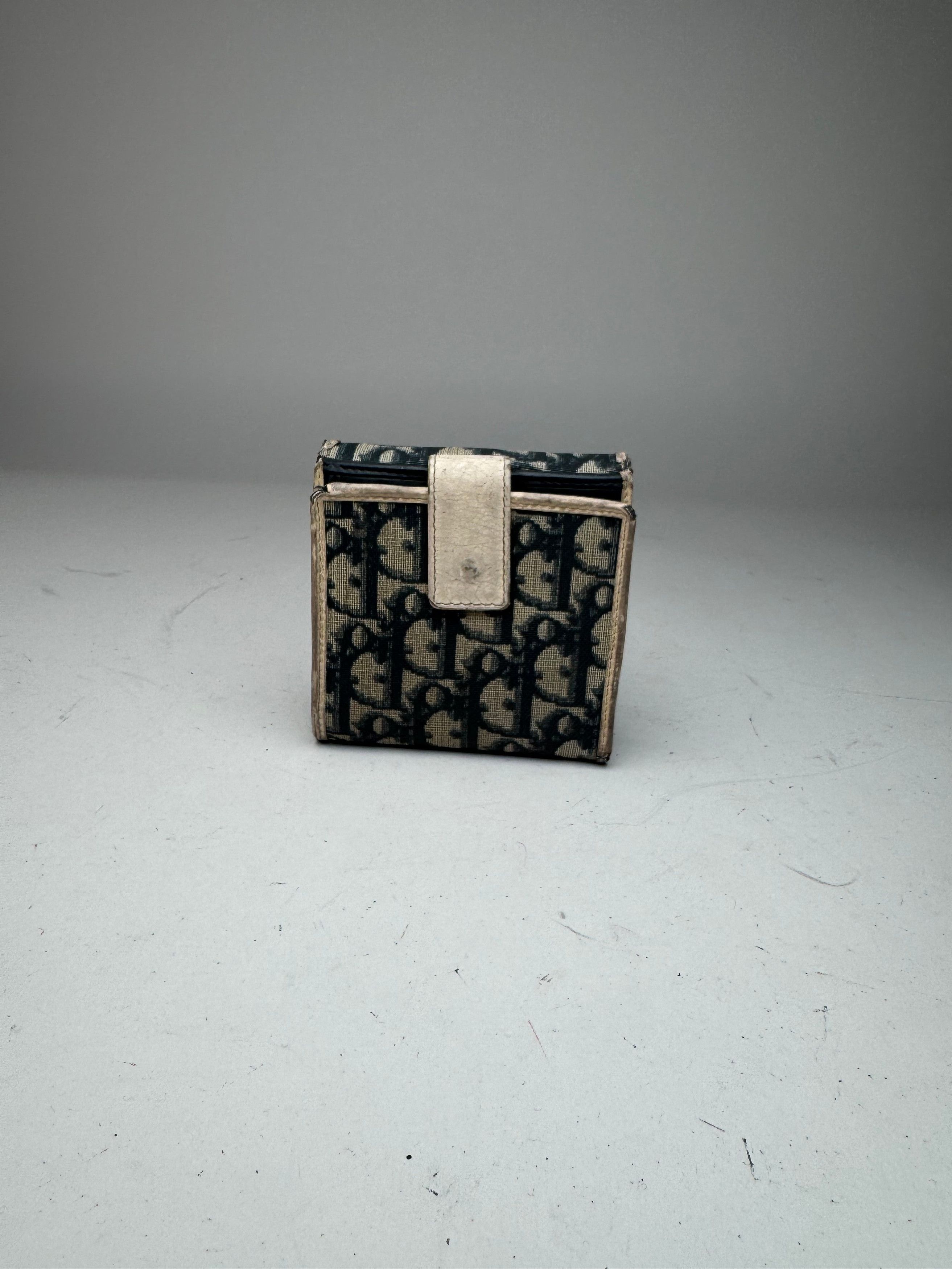 Dior Vintage Oblique Monogram Leather Wallet blue White Size ONE SIZE - 13 Thumbnail