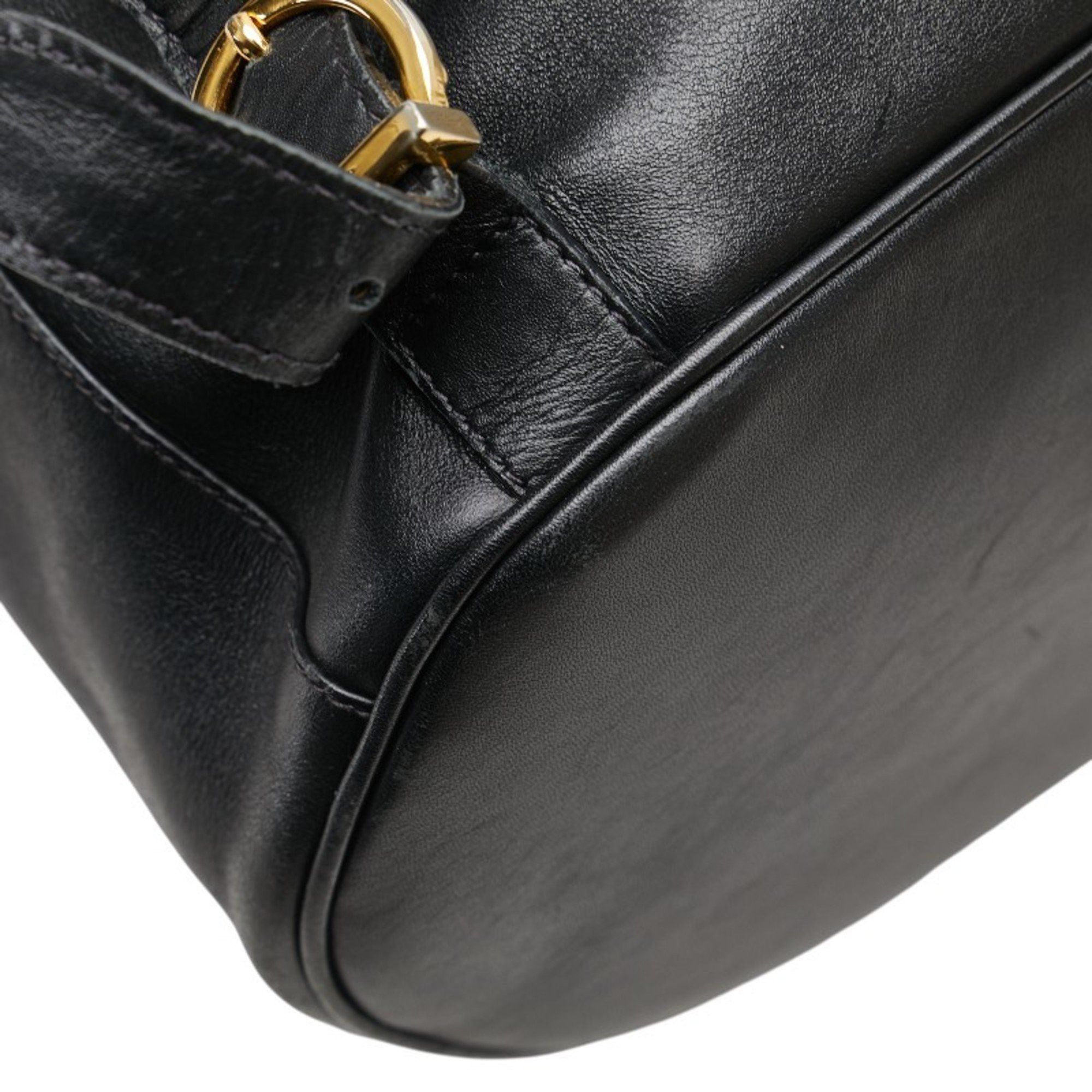 Salvatore Ferragamo Salvatore Ferragamo Gancini Backpack BV-216148 Black Leather Women's Size ONE SIZE - 4 Thumbnail