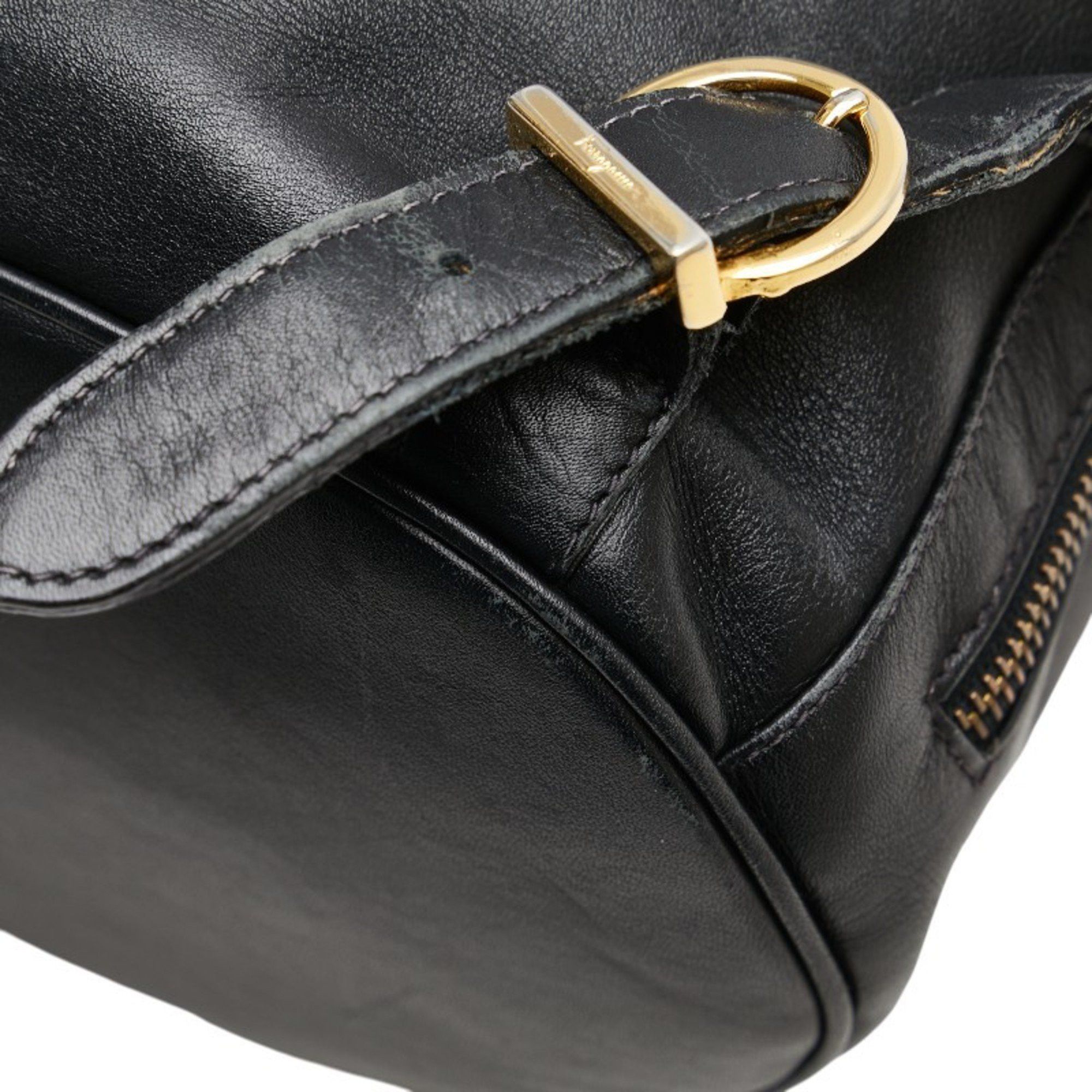 Salvatore Ferragamo Salvatore Ferragamo Gancini Backpack BV-216148 Black Leather Women's Size ONE SIZE - 5 Thumbnail
