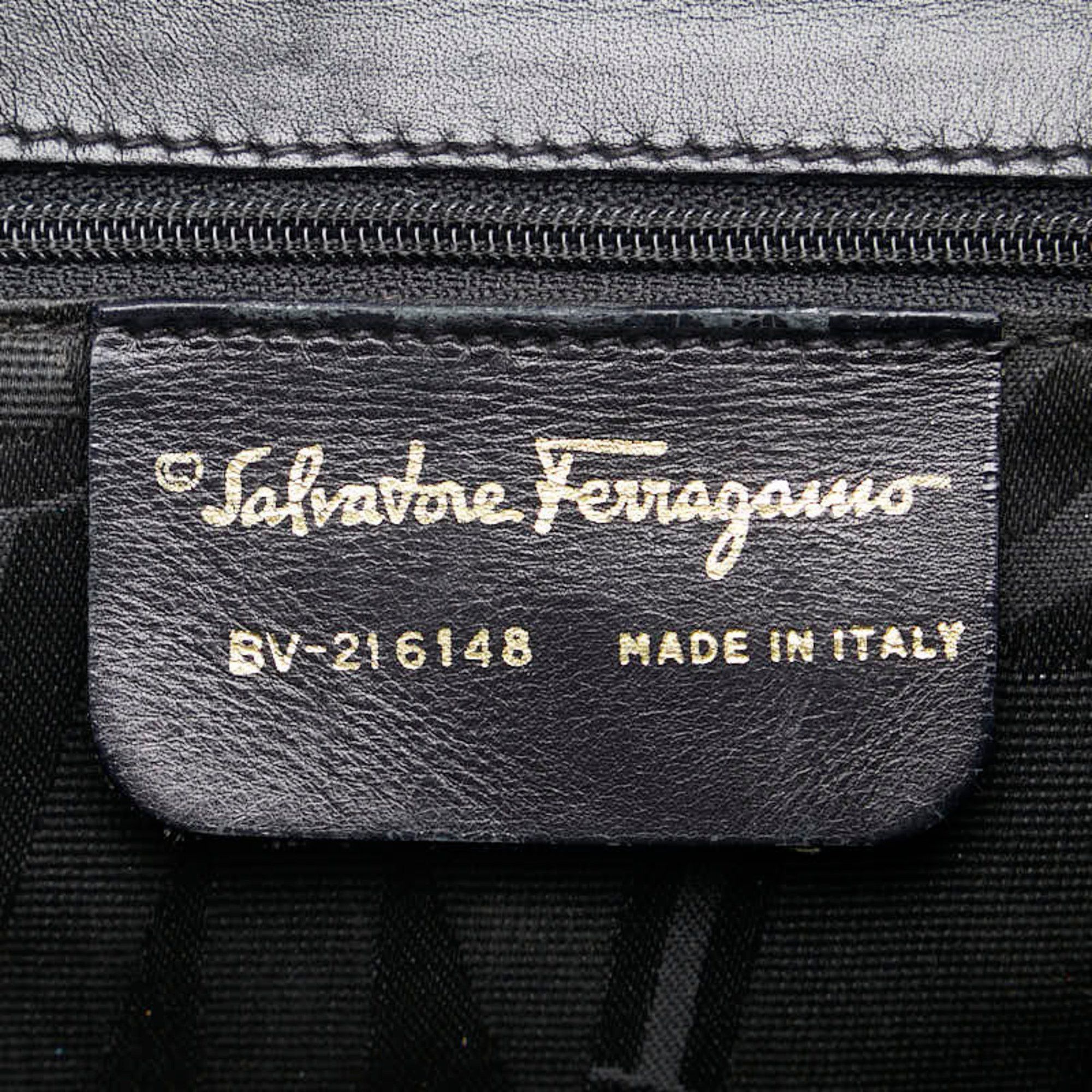 Salvatore Ferragamo Salvatore Ferragamo Gancini Backpack BV-216148 Black Leather Women's Size ONE SIZE - 12 Thumbnail