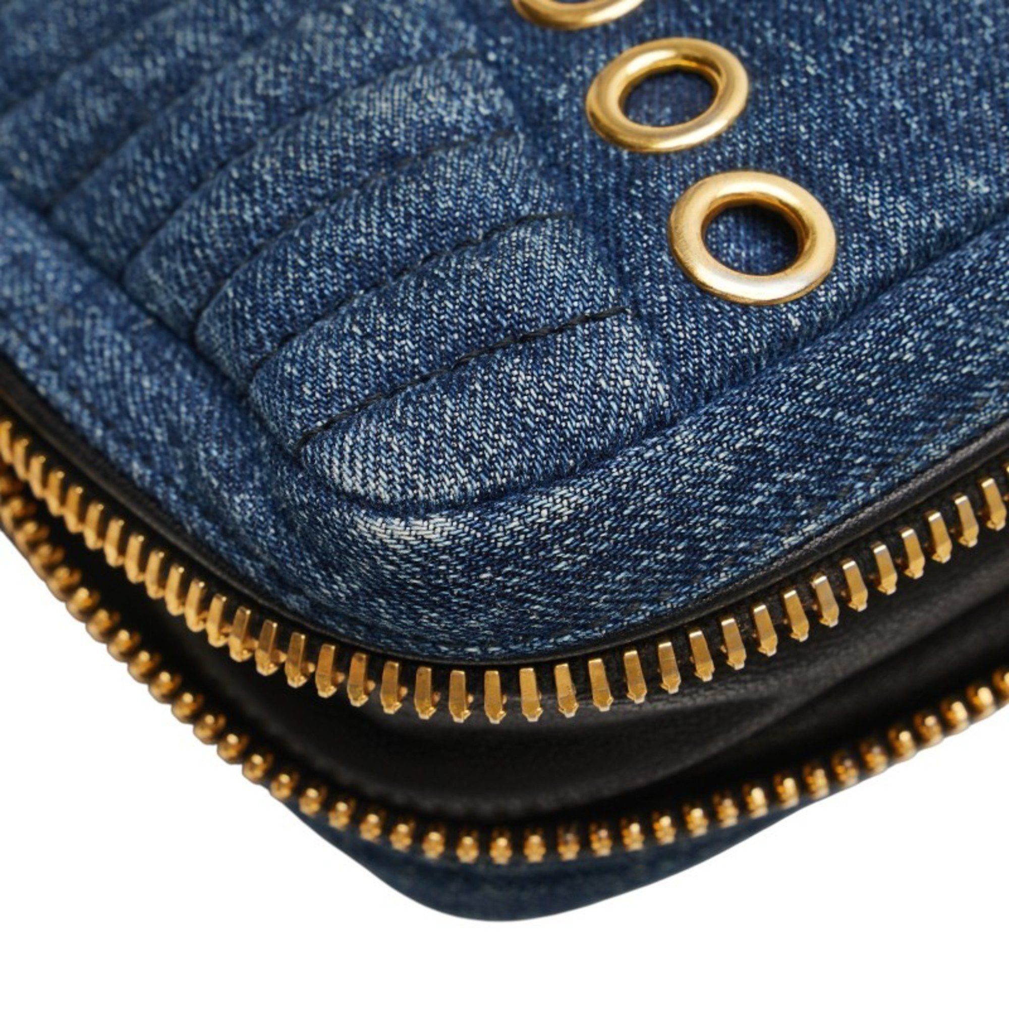 Miu Miu Miu Miu Miu Bejeweled Crossbody Shoulder Bag in Indigo Blue and Multicolored Denim Leather for Women Size ONE SIZE - 7 Thumbnail