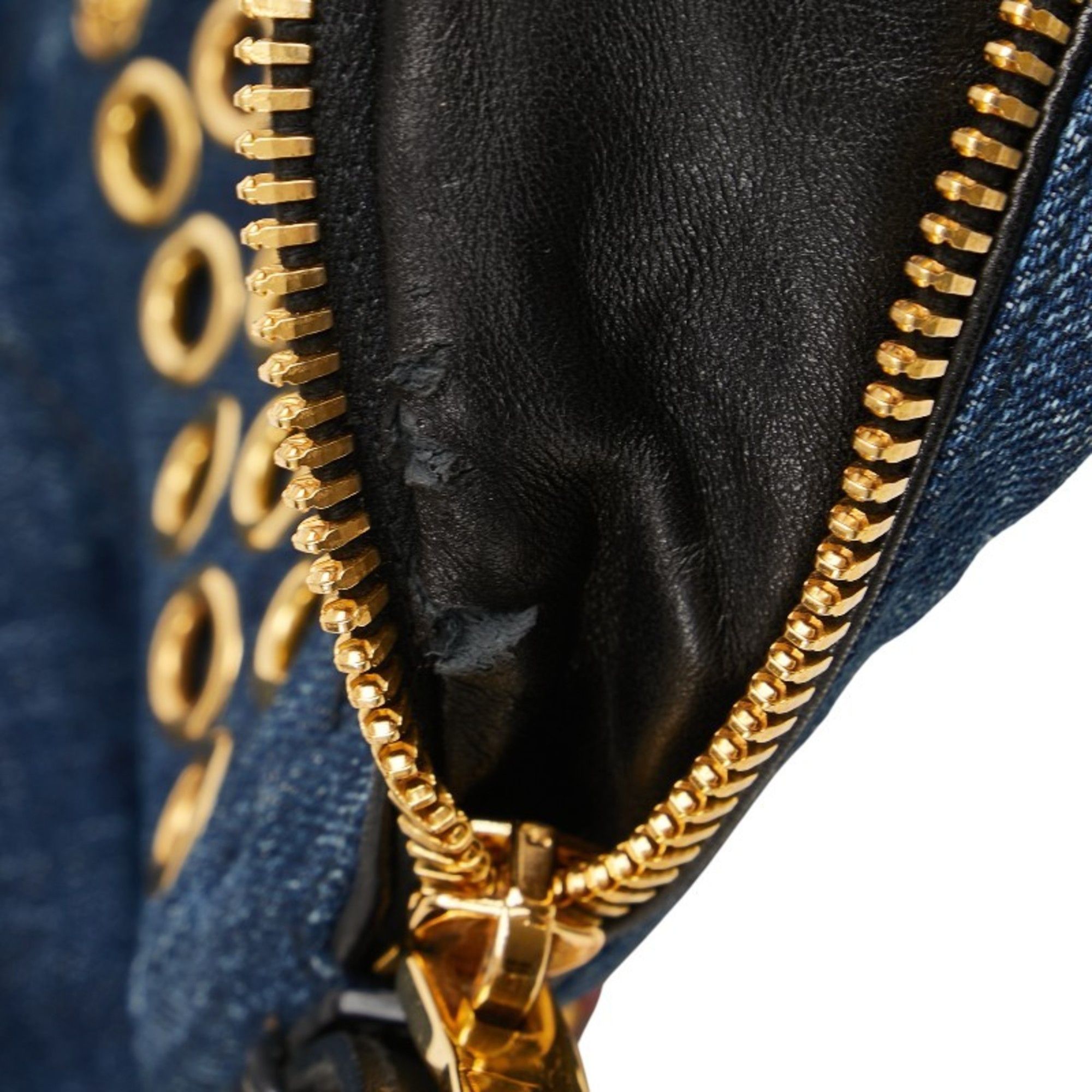 Miu Miu Miu Miu Miu Bejeweled Crossbody Shoulder Bag in Indigo Blue and Multicolored Denim Leather for Women Size ONE SIZE - 8 Thumbnail