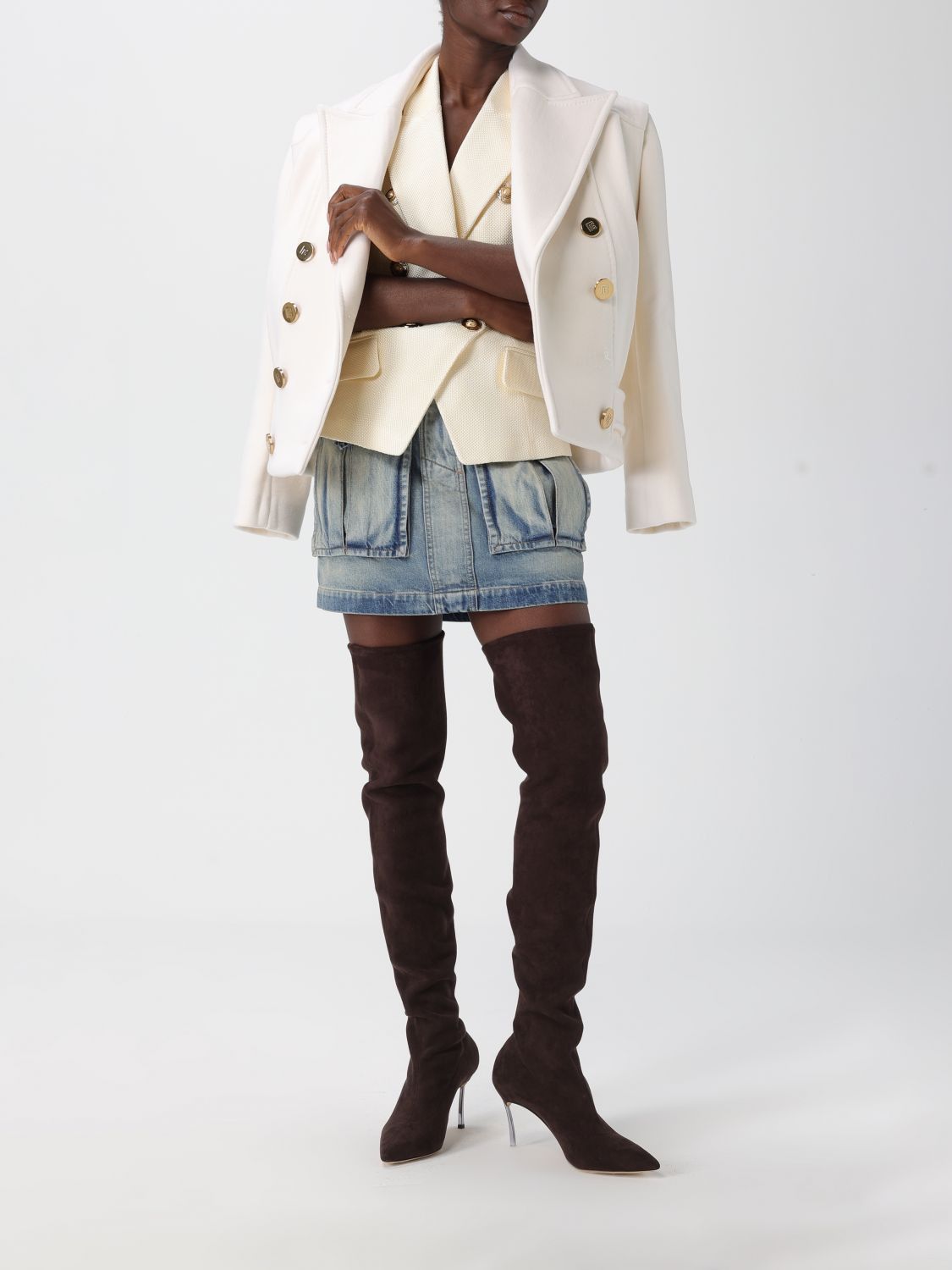 Balmain Balmain Trench Coat Woman White Size XXS / US 00 / IT 34 - 2 Thumbnail