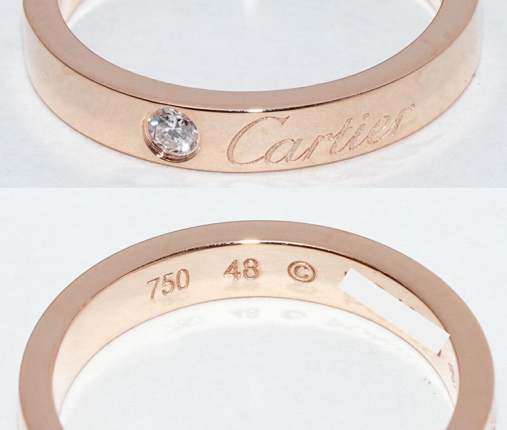 Cartier Cartier Cartier 18K Pink Gold C de Cartier Ring B40864 Size 8 Crocodile skin Ring B40864 DUTY FREE for USA Size ONE SIZE - 5 Thumbnail