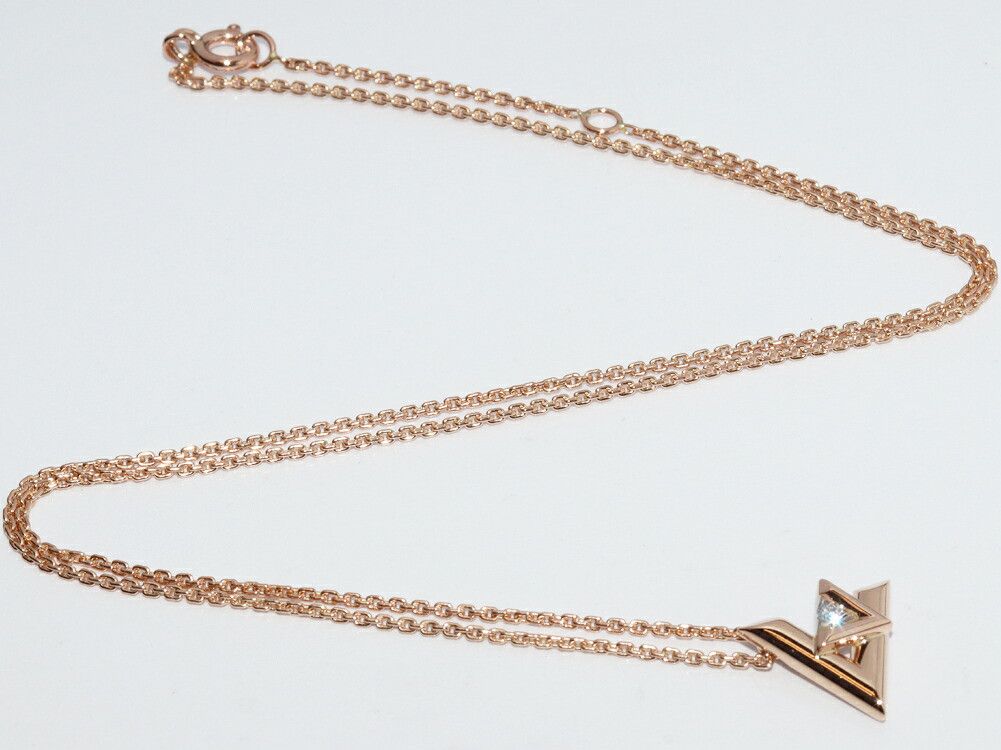Louis Vuitton Louis Vuitton Louis Vuitton 18K Pink Gold Volt One PM Pendant Necklace Q93813 Crocodile skin Necklace Q93813 DUTY FREE for USA Size ONE SIZE - 4 Thumbnail