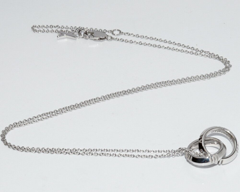 Tiffany & Co. Tiffany & Co. Tiffany & Co. K18WG Atlas X Closed Interlocking Pendant Necklace Metal Necklace DUTY FREE for USA Size ONE SIZE - 3 Thumbnail