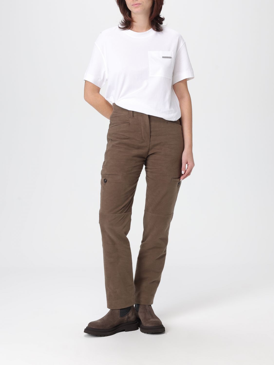 Brunello Cucinelli Brunello Cucinelli T-Shirt Woman White Size M / US 6-8 / IT 42-44 - 2 Thumbnail
