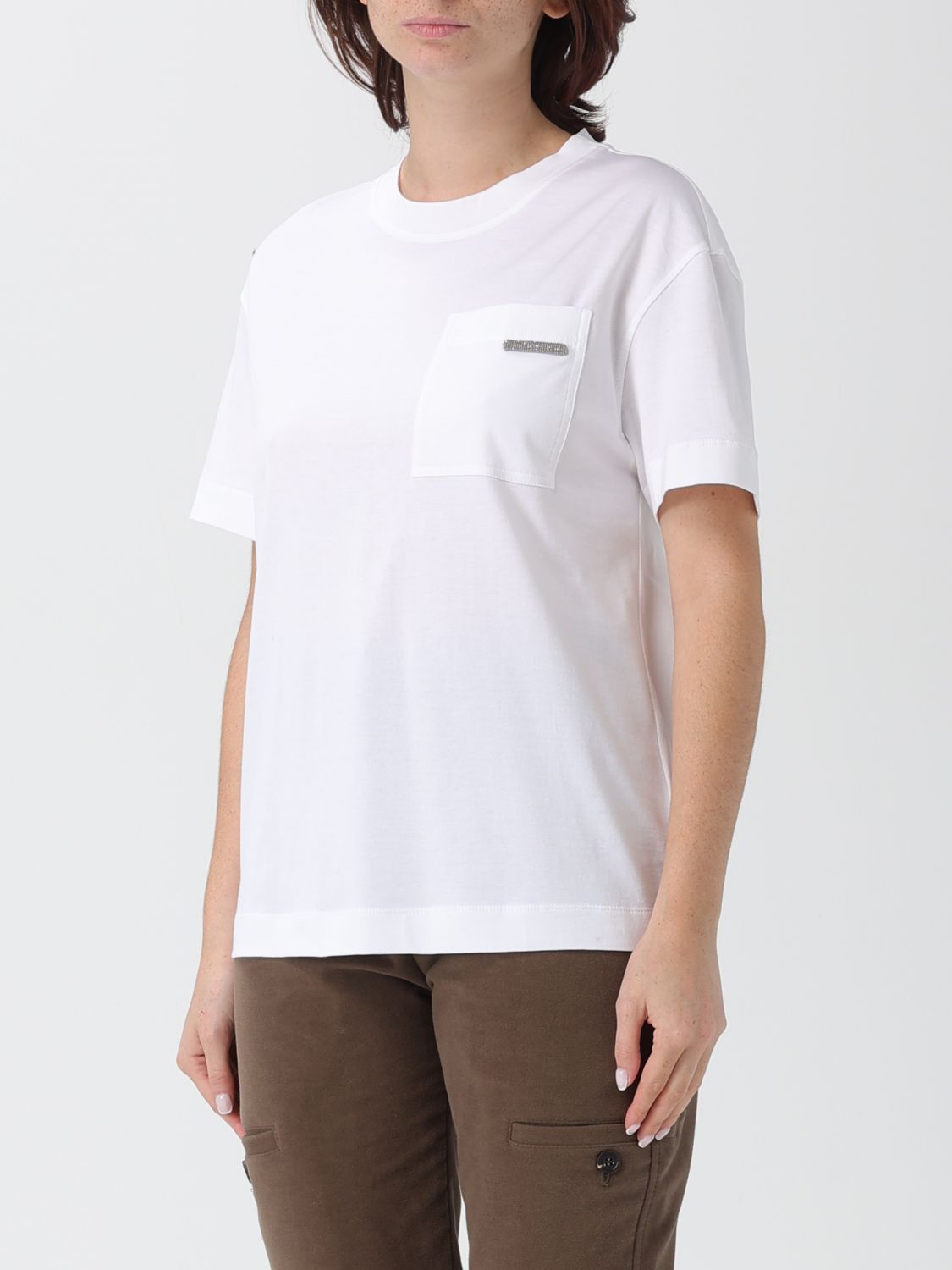 Brunello Cucinelli Brunello Cucinelli T-Shirt Woman White Size S / US 4 / IT 40 - 4 Thumbnail
