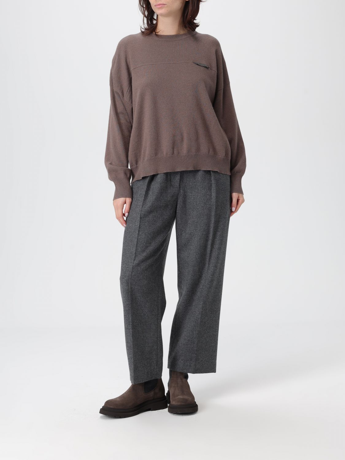 Brunello Cucinelli Brunello Cucinelli Sweater Woman Cocoa Size M / US 6-8 / IT 42-44 - 2 Thumbnail