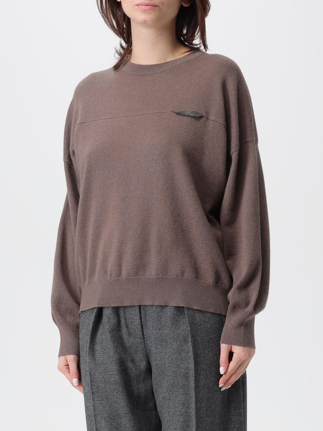 Brunello Cucinelli Brunello Cucinelli Sweater Woman Cocoa Size M / US 6-8 / IT 42-44 - 4 Thumbnail