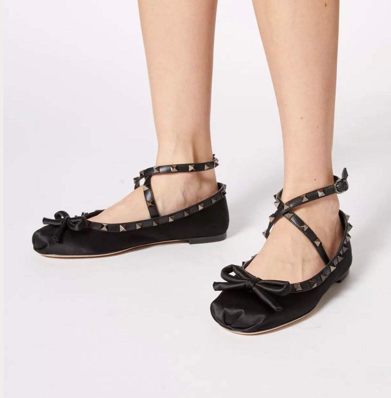 Valentino Valentino Rockstud satin ballerina Flats SIZE 40.5 Size ONE SIZE - 3 Thumbnail