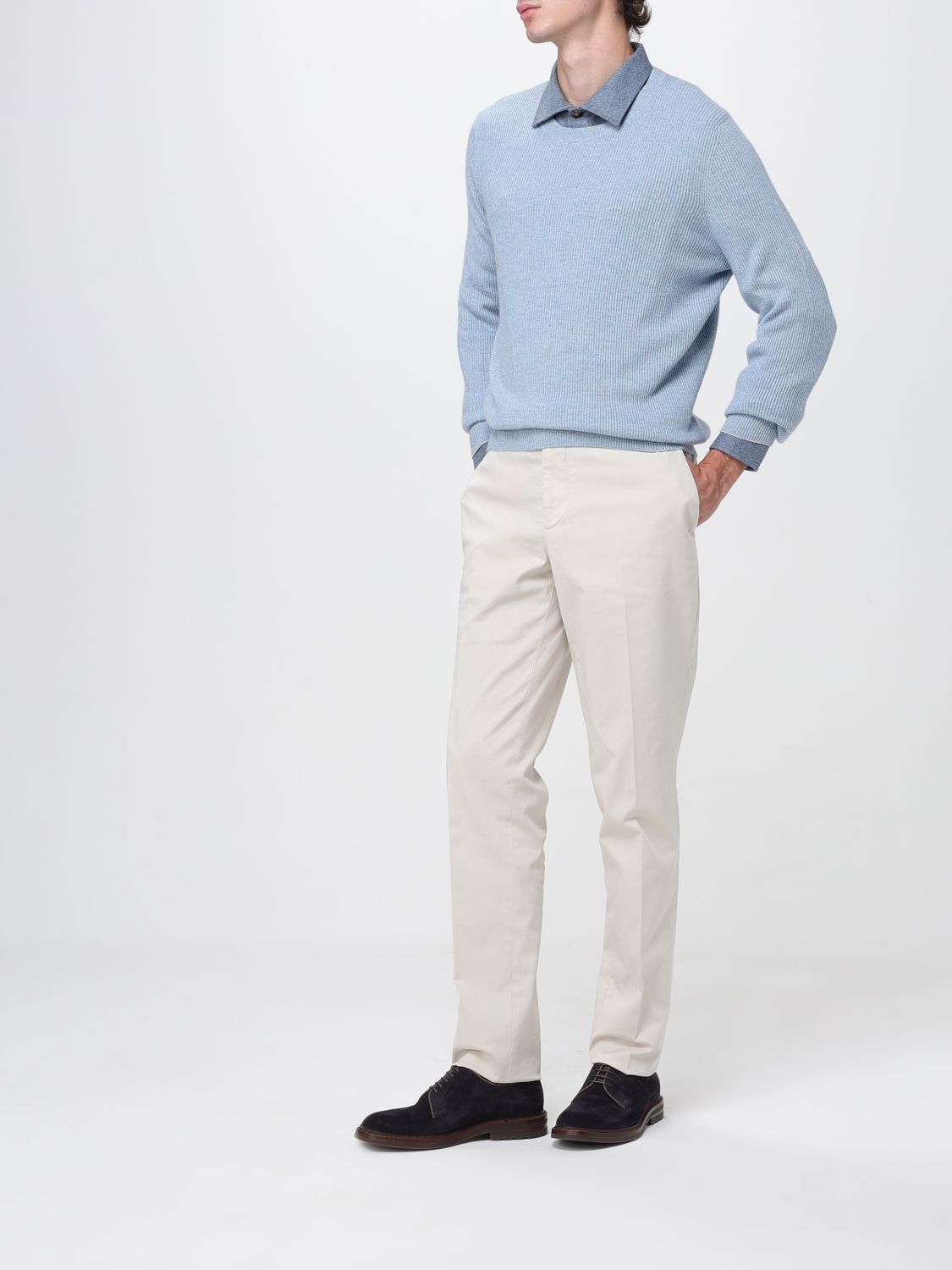 Brunello Cucinelli Brunello Cucinelli Sweater Men Blue Size US M / EU 48-50 / 2 - 2 Thumbnail