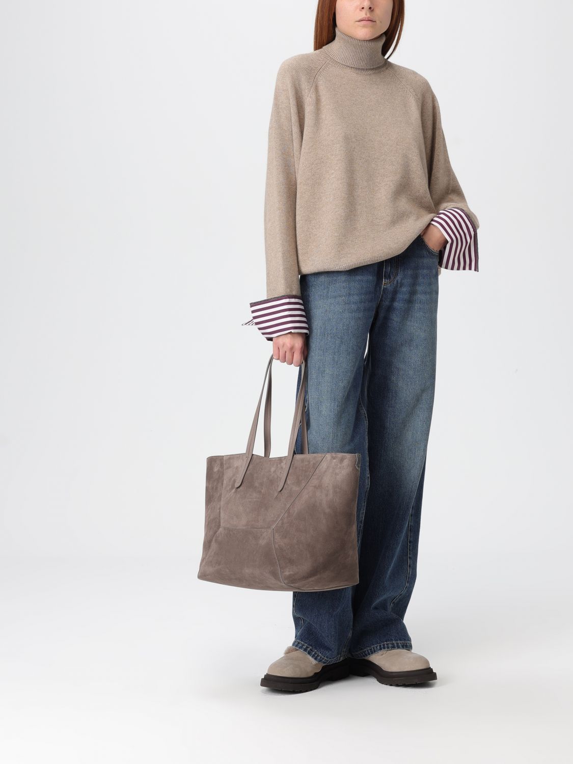Brunello Cucinelli Brunello Cucinelli Shoulder Bag Woman Dove Grey Size ONE SIZE - 2 Thumbnail
