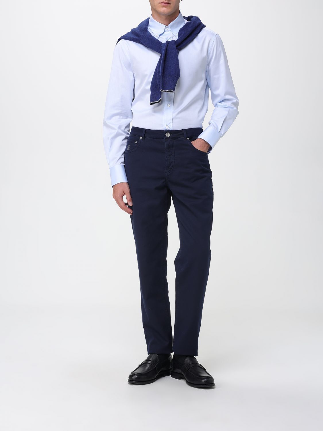 Brunello Cucinelli Brunello Cucinelli Shirt Men Blue Size US S / EU 44-46 / 1 - 2 Thumbnail
