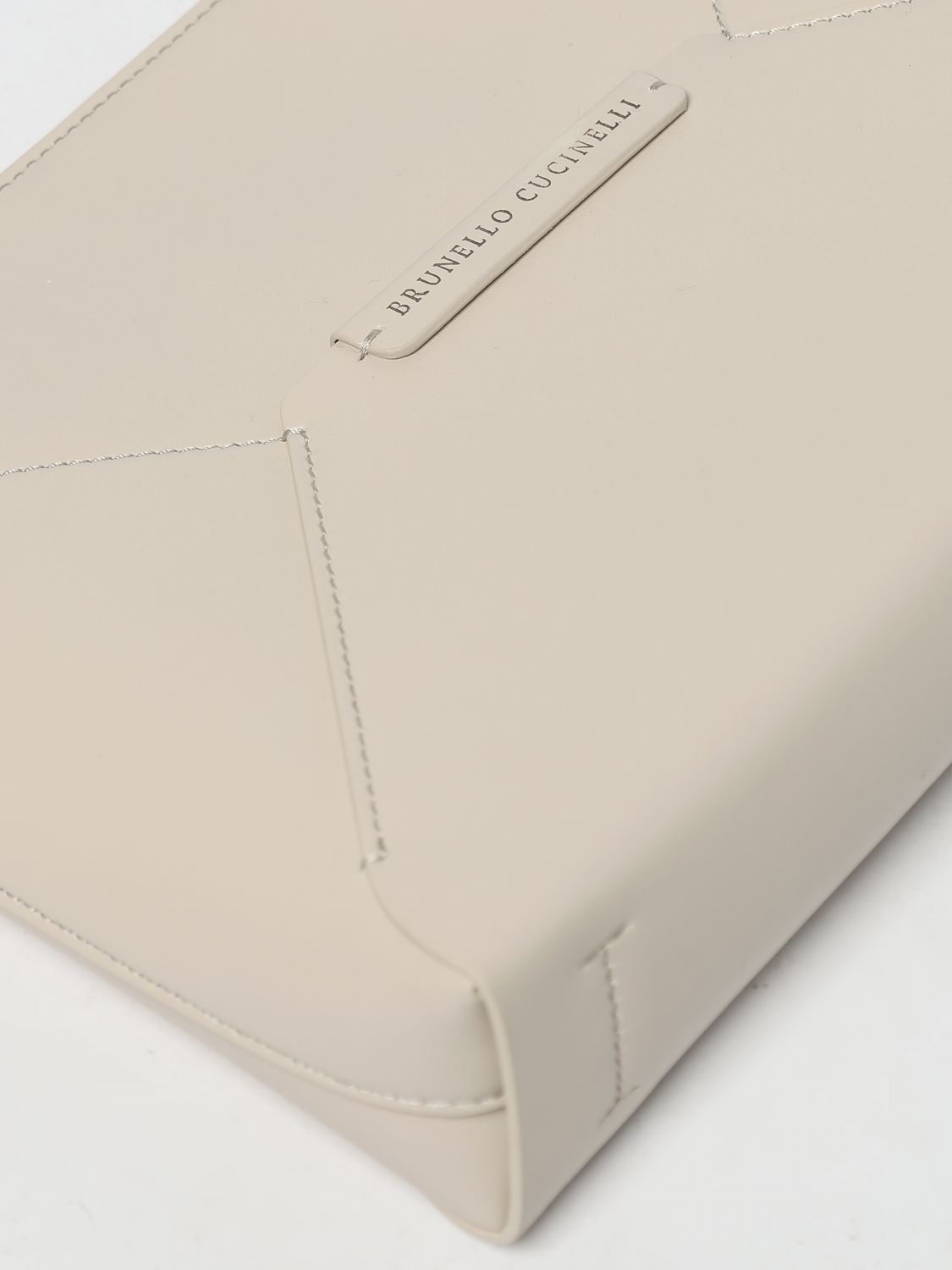 Brunello Cucinelli Brunello Cucinelli Clutch Woman Yellow Cream Size ONE SIZE - 4 Thumbnail