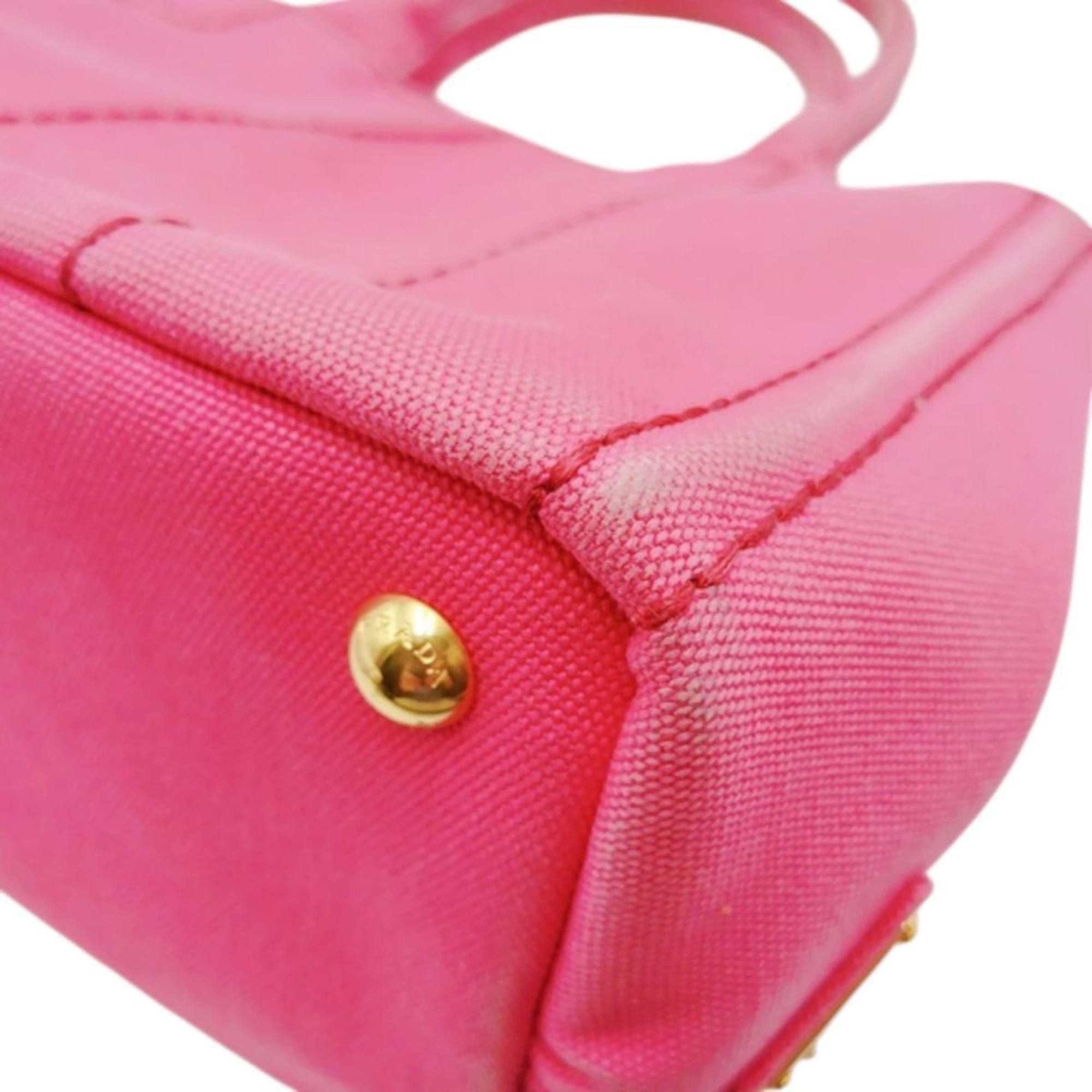 Prada Prada Canapa Mini Tote Canvas Bag, 1BG439, Pink Size ONE SIZE - 8 Thumbnail